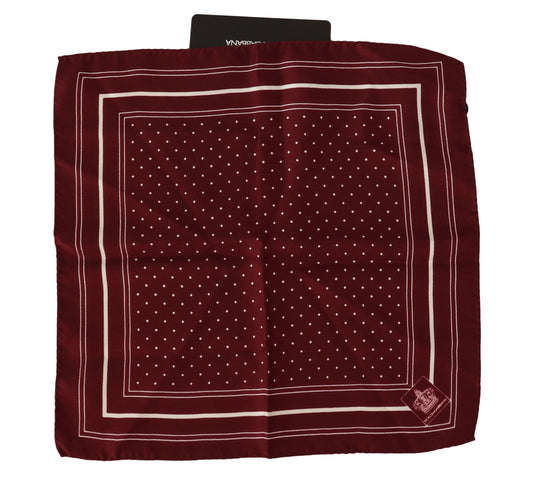 Elegant Red Silk Pocket Square Handkerchief