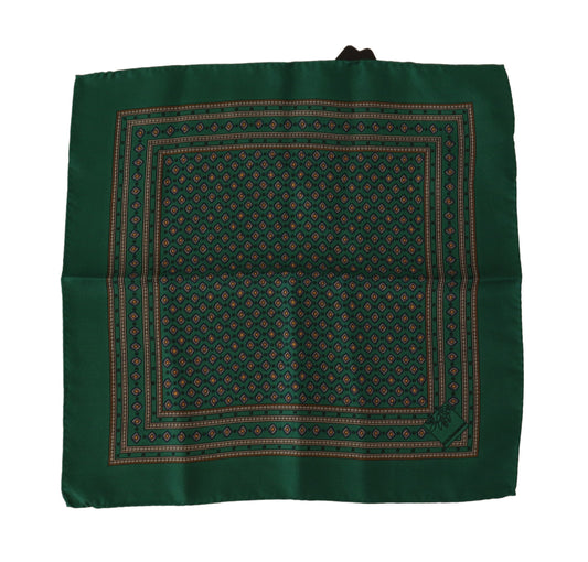 Elegant Green Silk Pocket Square