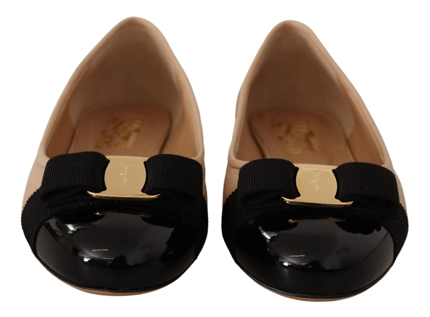 Elegant Quilted Leather Flats - Chic Dual-Tone Design