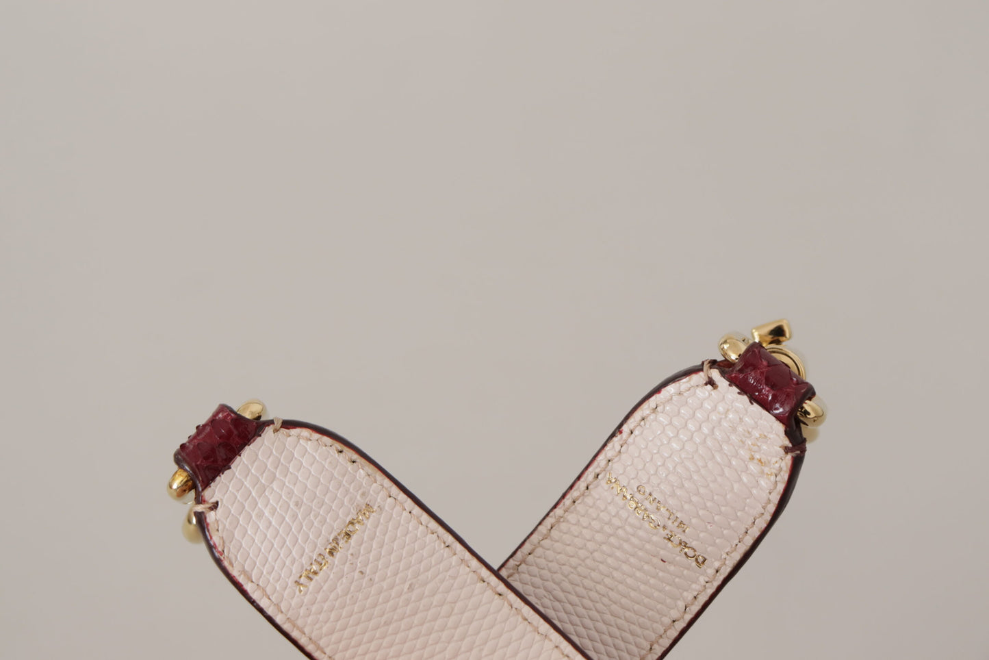 Elegant Python Leather Bag Strap in Bordeaux