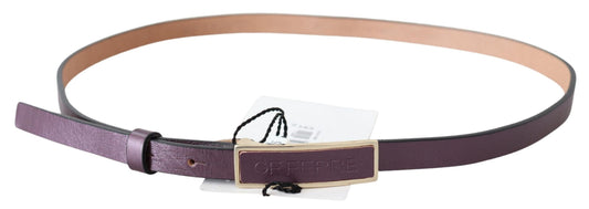 Elegant Maroon Leather Belt with Gold-Tone Buckle