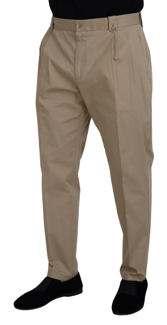 Elegant Brown Cotton Blend Trousers