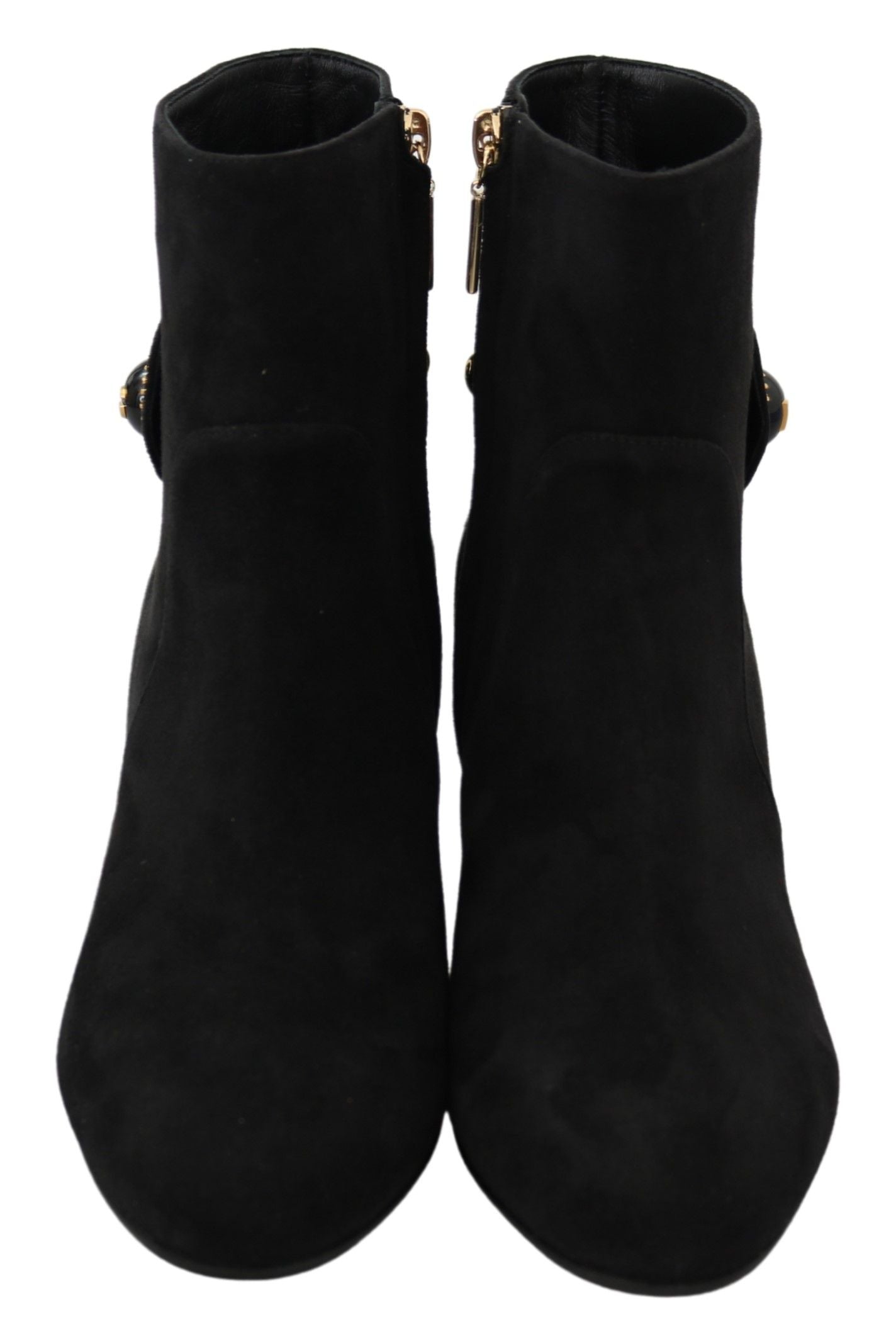 Elegant Black Suede Mid-Calf Boots