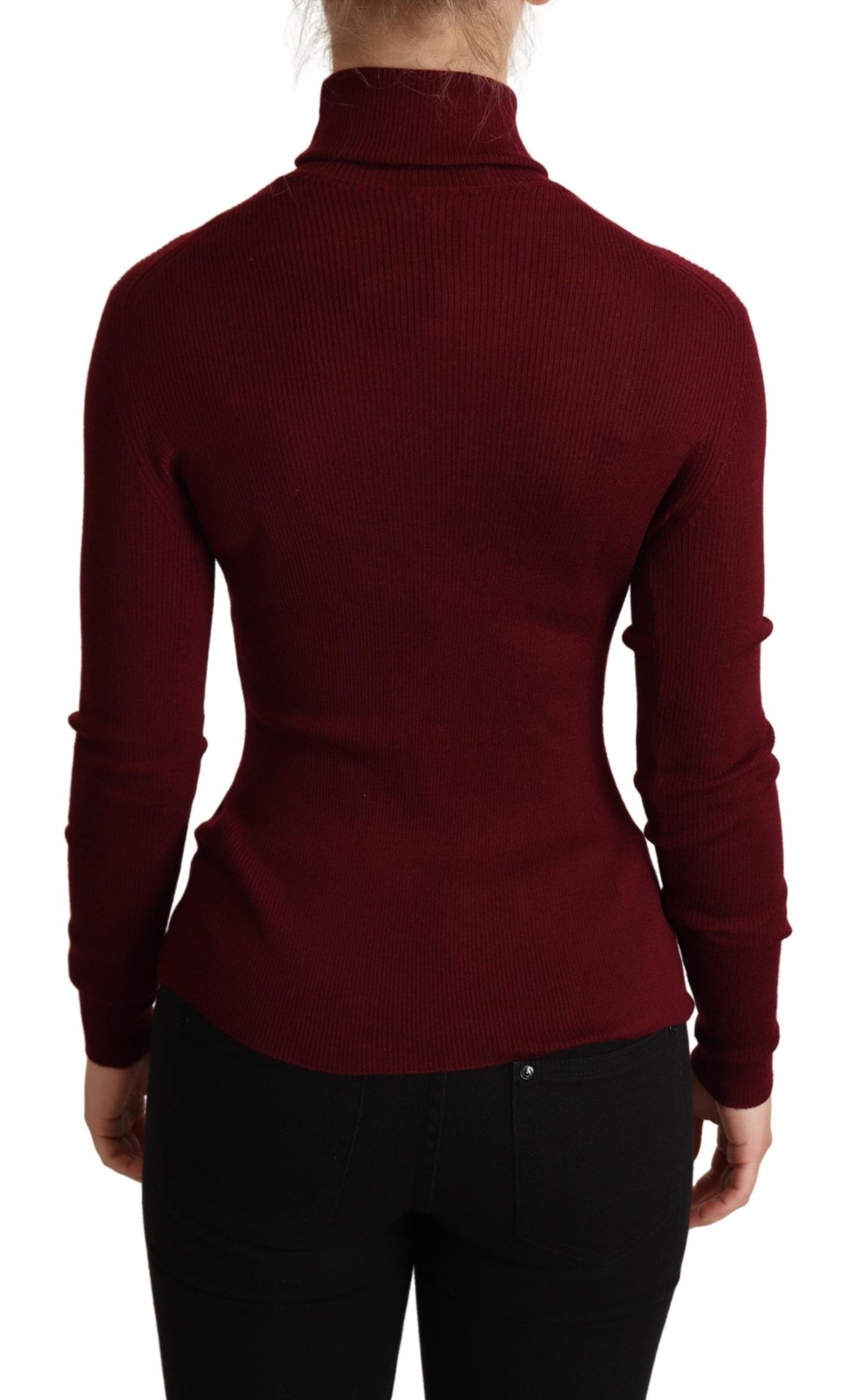 Elegant Bordeaux Turtle Neck Sweater
