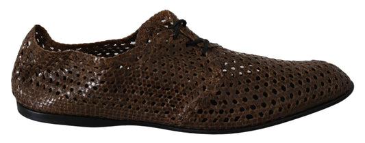 Authentic Hand-Woven Leather Derby Shoes
