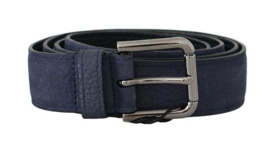 Elegant Blue Deerskin Leather Belt