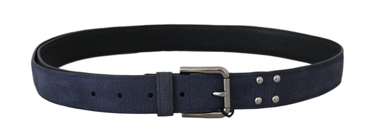 Elegant Blue Deerskin Leather Belt