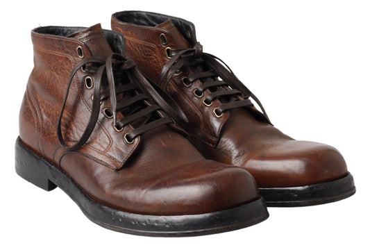 Elegant Leather Lace-Up Men's Boots