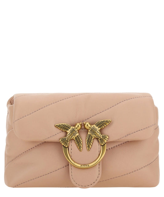 Chic Blush Quilted Crossbody Love Puff Bag