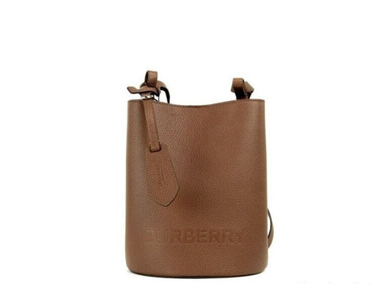 Lorne Small Tan Pebbled Leather Bucket Crossbody Handbag Purse Bag Brown