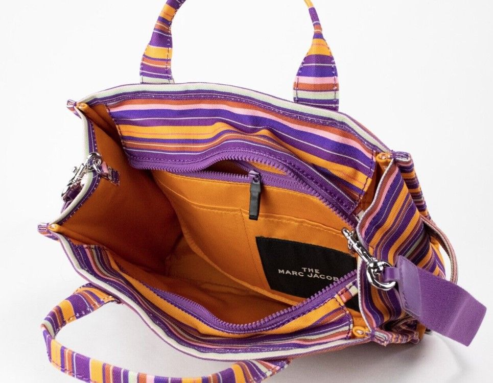 The Tote Bag Traveler Tote Medium Purple Cotton Canvas Handbag Purse
