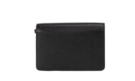 Hampshire Small Black Embossed Logo Smooth Leather Crossbody Handbag