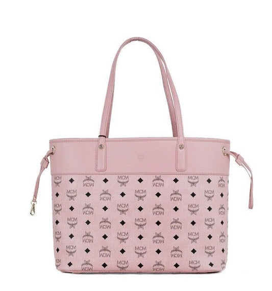 Aren Medium Soft Pink Mixed Visetos Leather Shopper Shoulder Tote Handbag