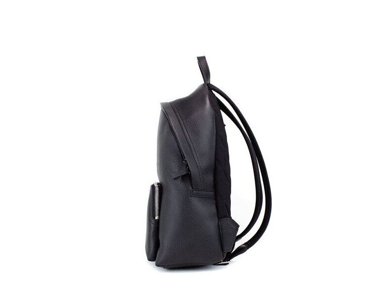 Abbeydale Branded Black Pebbled Leather Backpack Shoulder Bookbag