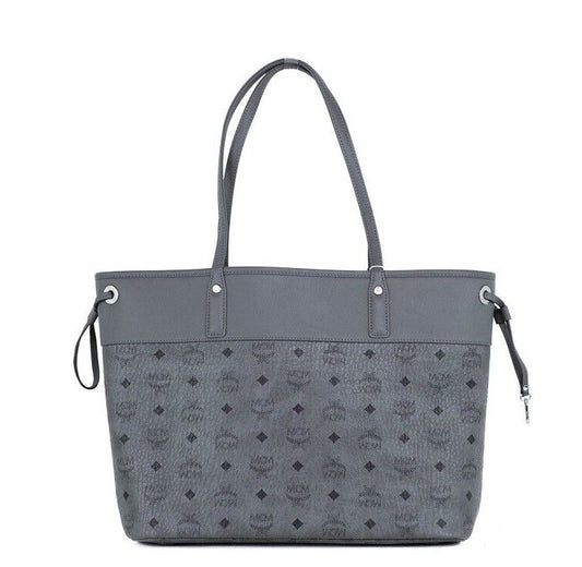 Aren Medium Dark Grey Mixed Visetos Leather Shopper Shoulder Tote Handbag