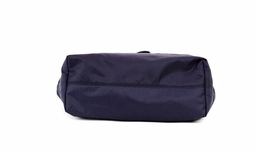 Small Navy Blue Logo Econyl Nylon Tote Shoulder Handbag Purse