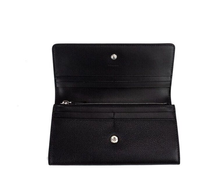 Porter Black Grained Leather Branded Logo Embossed Clutch Flap Wallet