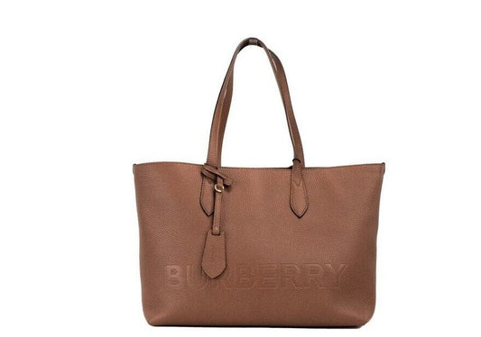 Ardwell Medium Tan Logo Pebbled Leather Shoulder Tote Handbag Purse Brown