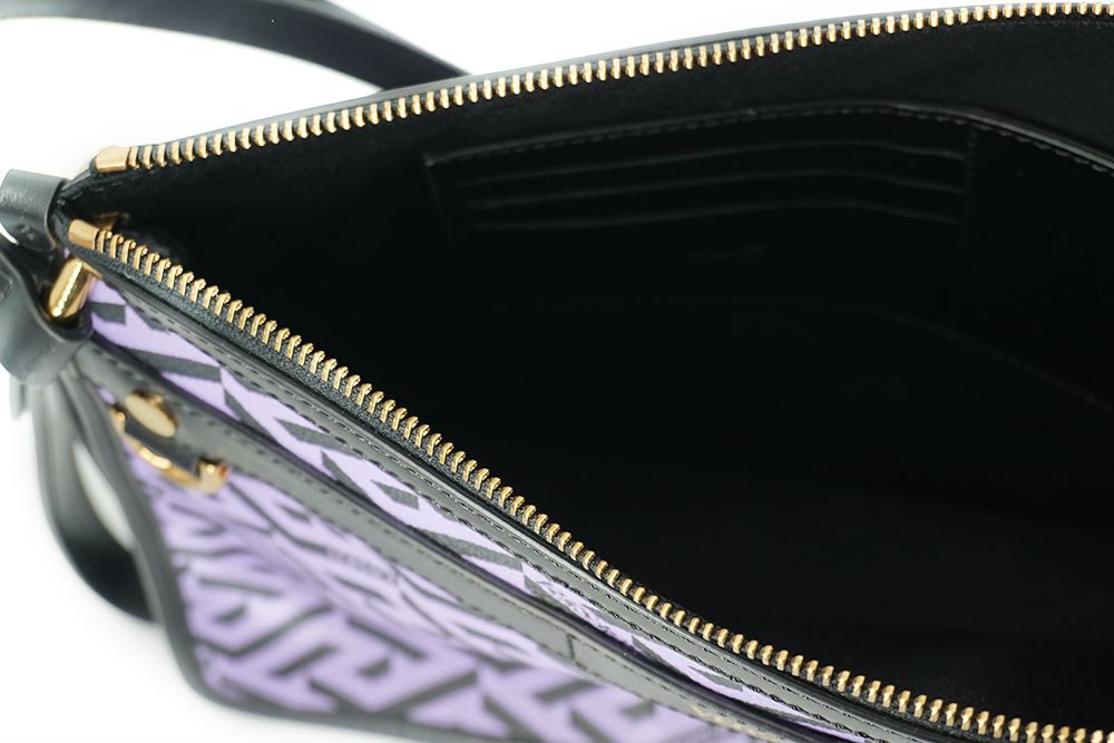 Exquisite Violet & Black Signature Shoulder Bag