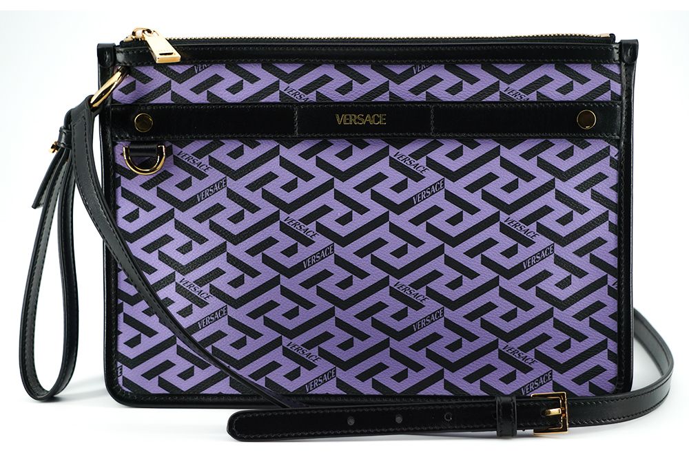 Exquisite Violet & Black Signature Shoulder Bag