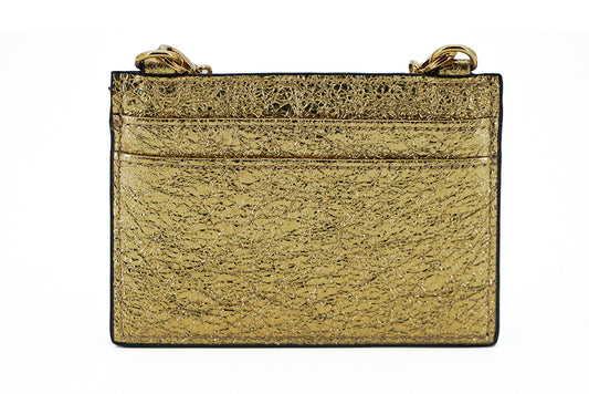 Elegant Gold Nappa Leather Card Holder