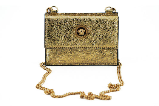 Elegant Gold Nappa Leather Card Holder