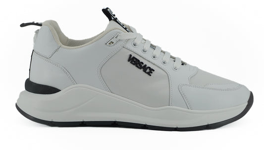 Sleek White Calf Leather Sneakers
