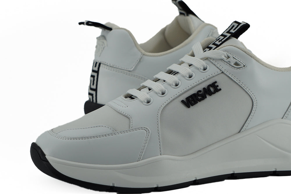 Sleek White Calf Leather Sneakers