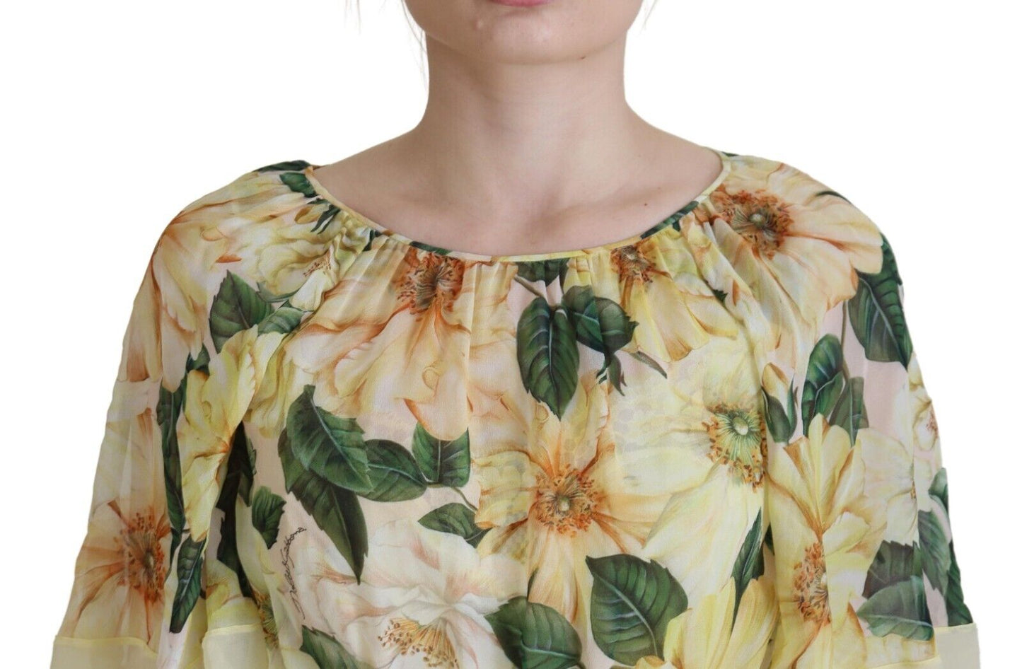 Elegant Floral Silk Pleated Maxi Dress