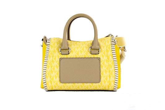 Carine XS Daffodil PVC Leather Top Zip Satchel Crossbody Handbag