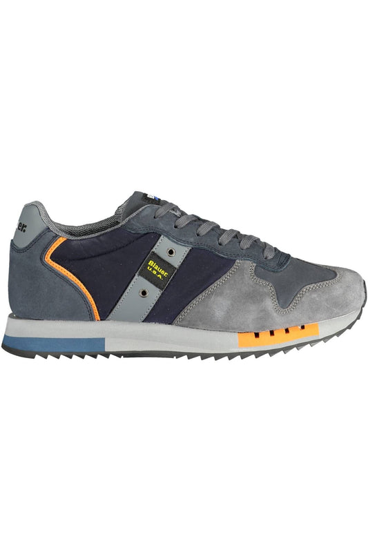 Elevated Blue Sports Sneakers with Contrasting Details