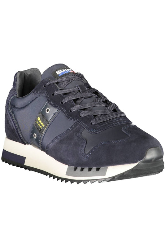 Blue Sports Sneaker With Contrasting Details