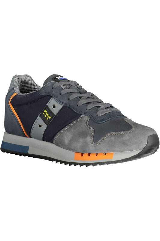 Elevated Blue Sports Sneakers with Contrasting Details