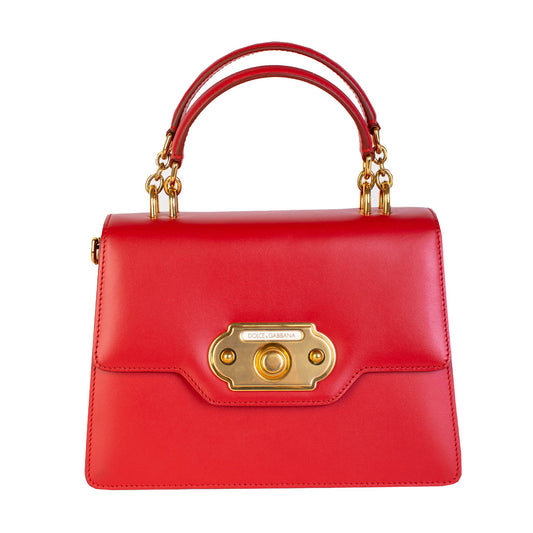 Chic Red Leather Welcome Handbag