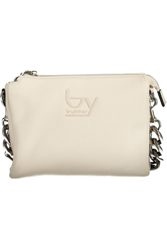 Elegant White Shoulder Bag with Contrasting Details