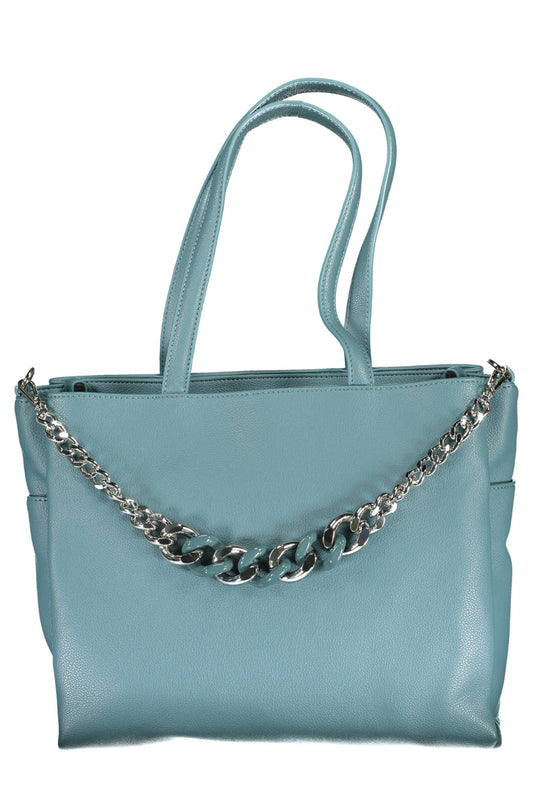 Elegant Blue Convertible Handbag with Chain Strap