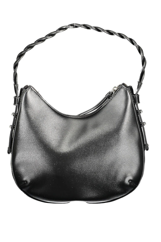 Chic Black Contrasting Detail Shoulder Bag
