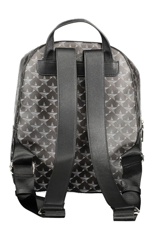 Sleek Black Contrast Detail Backpack