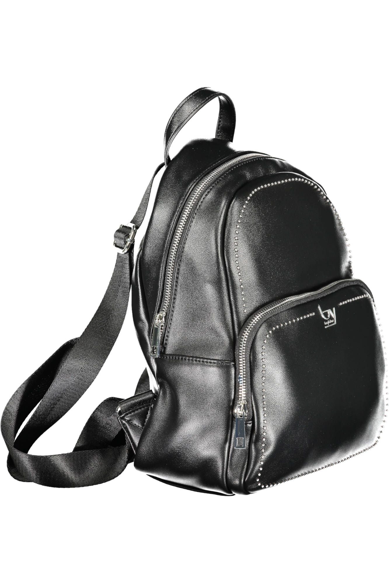 Elegant Designer Black Backpack with Contrasting Details