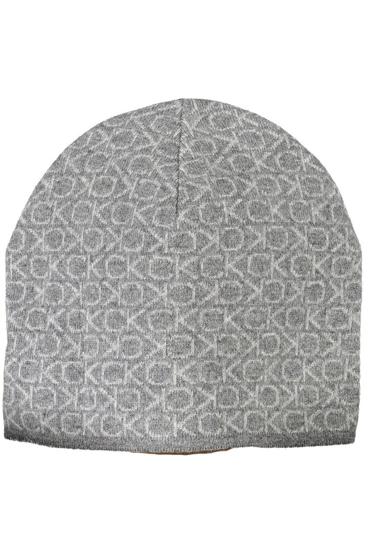 Charcoal Gray Wool Cap with Logo Detail