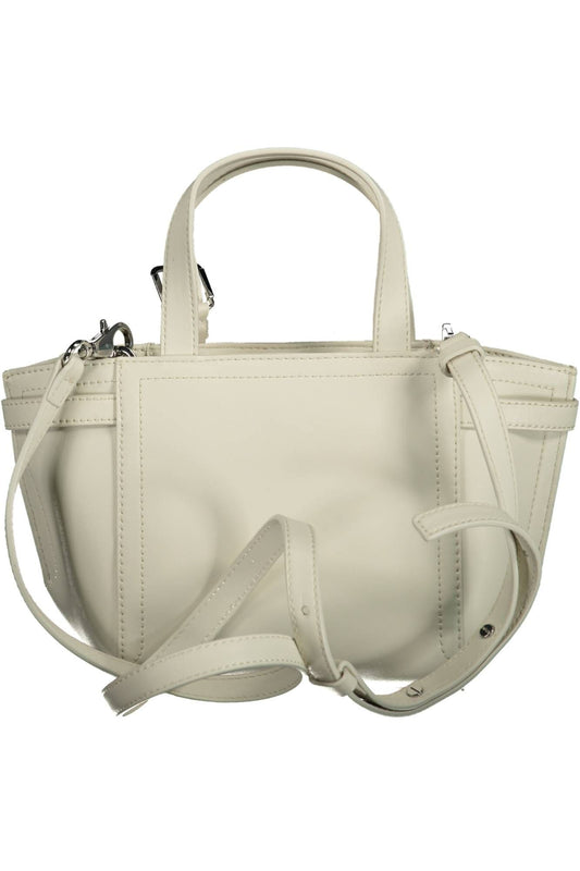 Sleek White Double Handle Satchel Bag