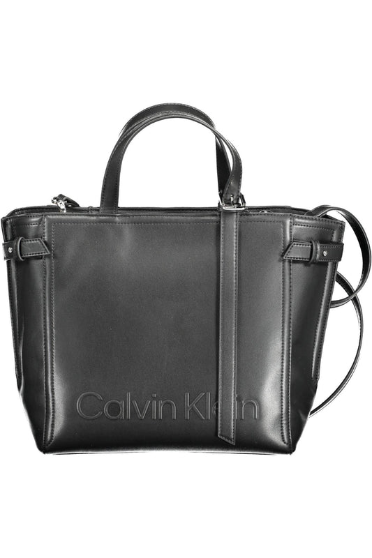 Elegant Black Two-Handle Recycled Polyester Bag
