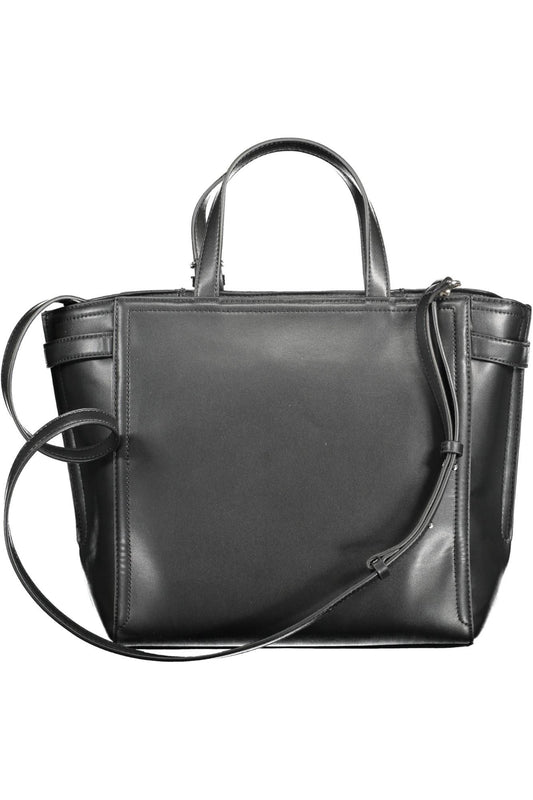 Elegant Black Two-Handle Recycled Polyester Bag