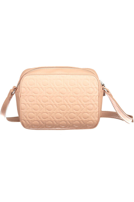 Chic Pink Shoulder Bag with Contrasting Details