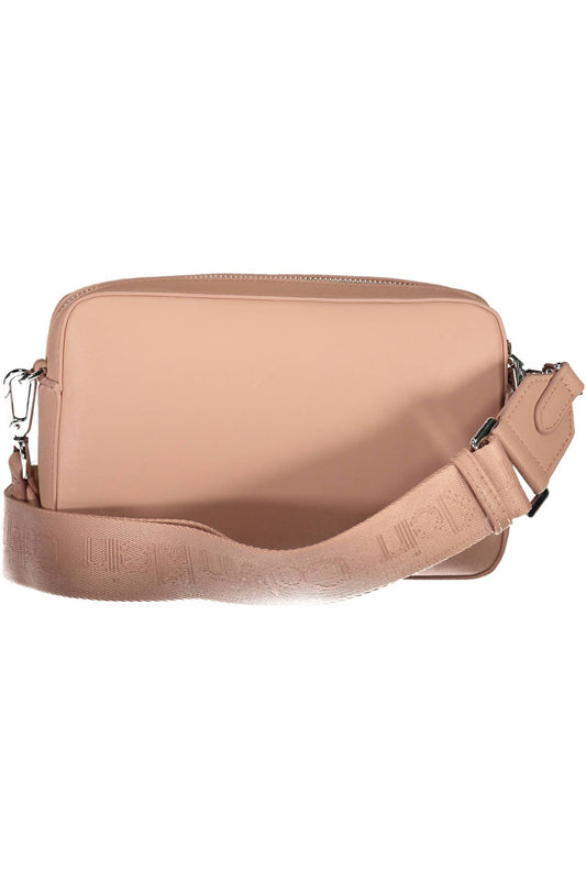 Elegant Pink Shoulder Bag with Logo Detail