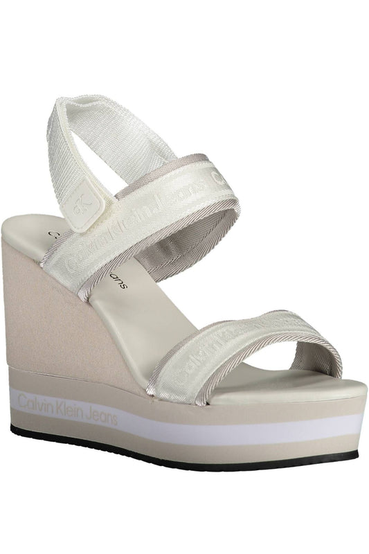 Chic White Ankle-Strap Wedge Sandals