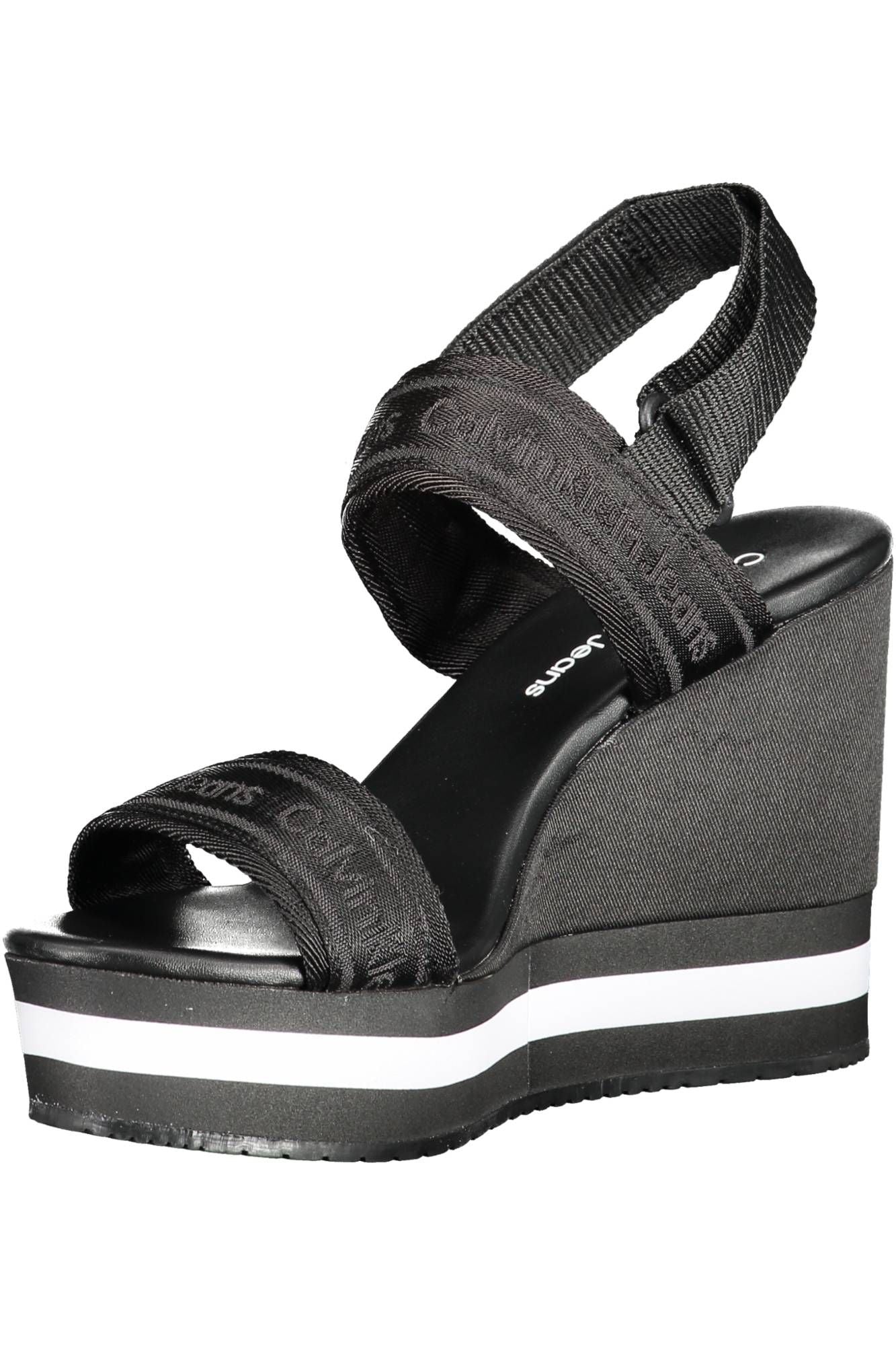 Elevated Elegance Black Wedge Sandals