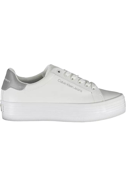 Chic White Contrasting Sneakers