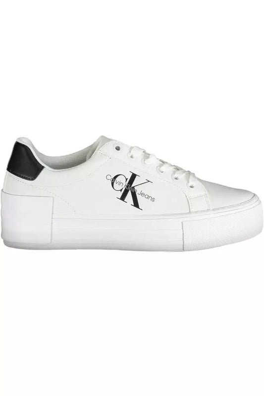 Chic White Lace-Up Sneakers with Eco-Friendly Twist