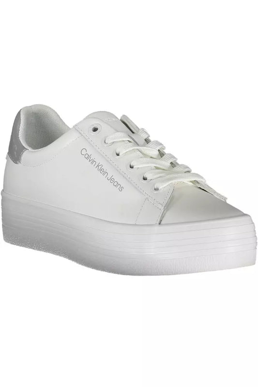 Chic White Contrasting Sneakers